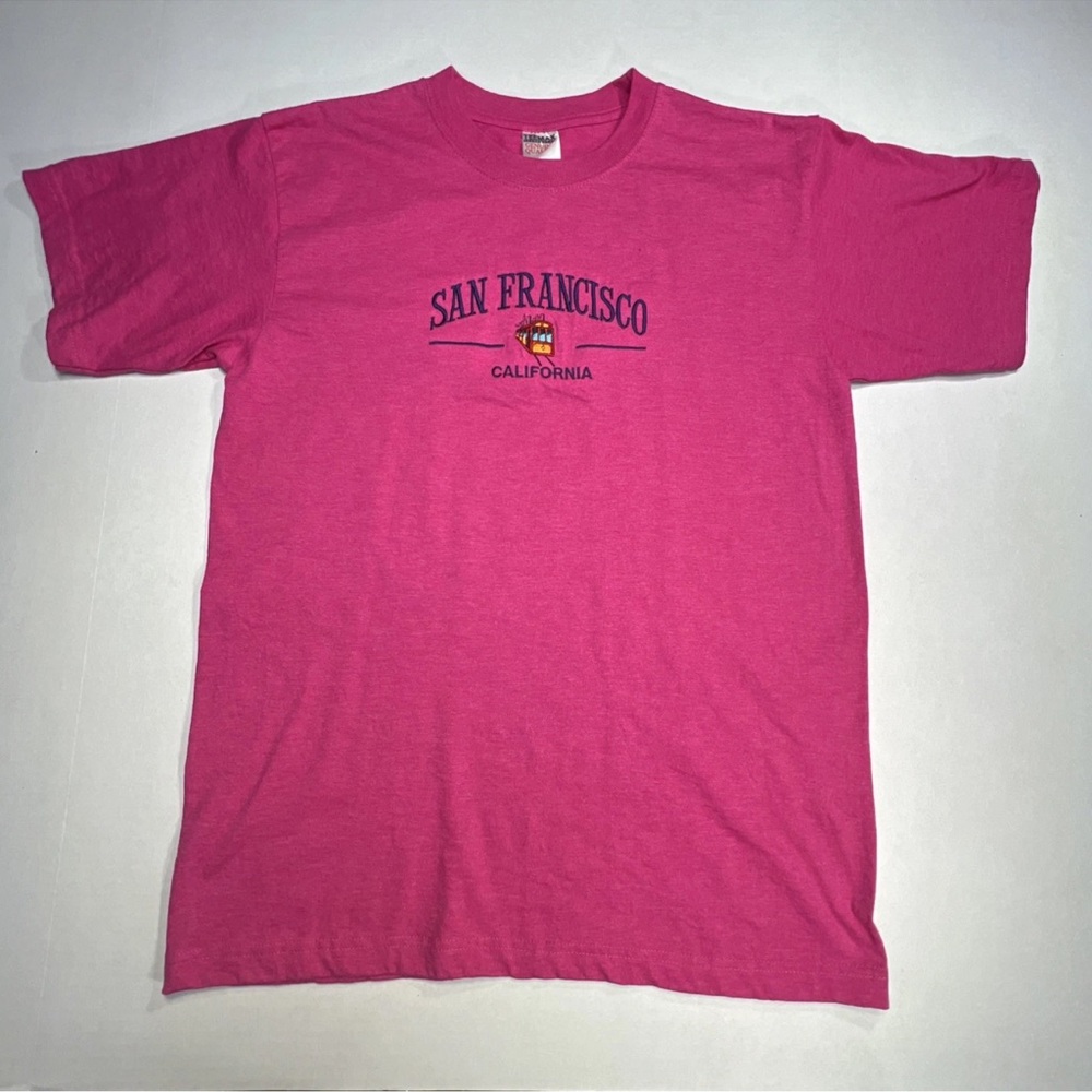 TEEMAX Resort Wear San Francisco California T-Shirt Pink Size Large 100% Cotton